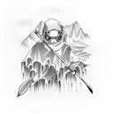 whitewater kayaking,waterfall, kayak tattoo design idea
