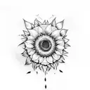 Sunflower tattoo design idea