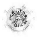 A roulette wheel with musical notes instead of numbers, symbolizing the client's passion for gambling and music. tattoo design idea