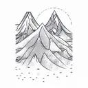 snow mountains with waves tattoo design idea