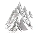 snow mountains with waves tattoo design idea