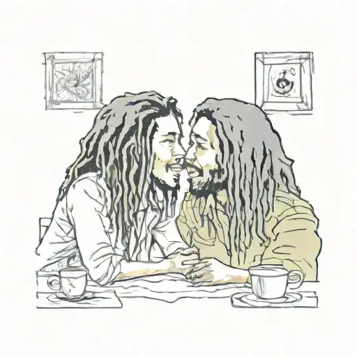 our Lovey,first kiss, unhappy marriages,bob marley, love letters, lost out of sight, finally met again, happily married  tattoo design idea