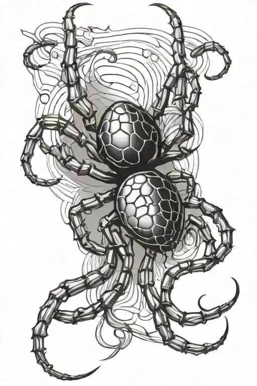 Medusa black widow spider tattoo design idea