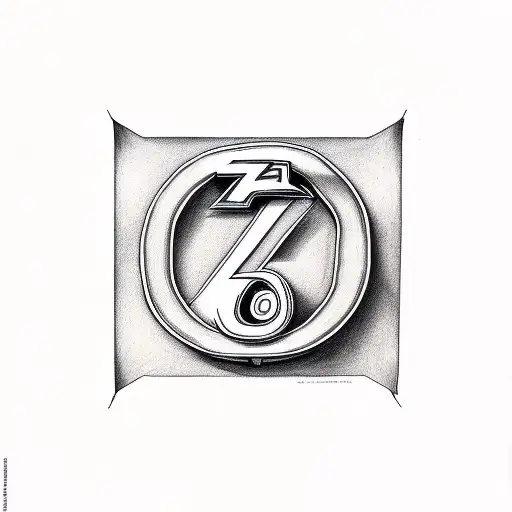 the letter Z made from two 7 tattoo design idea