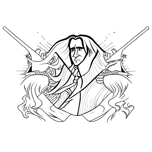 Severus Snape's wand tattoo design idea
