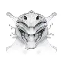 alien alligator  tattoo design idea