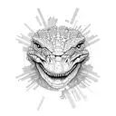 alien alligator  tattoo design idea