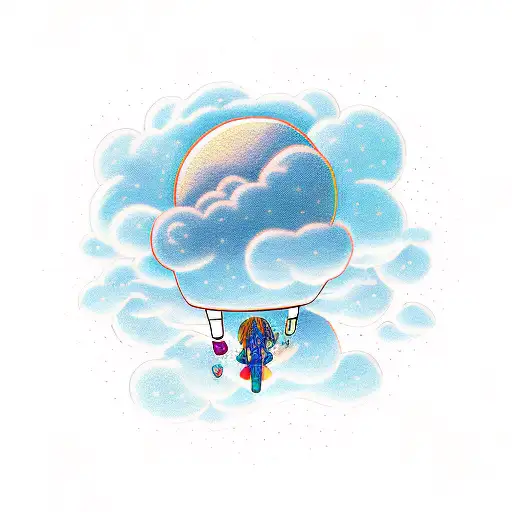 head in the clouds  tattoo design idea