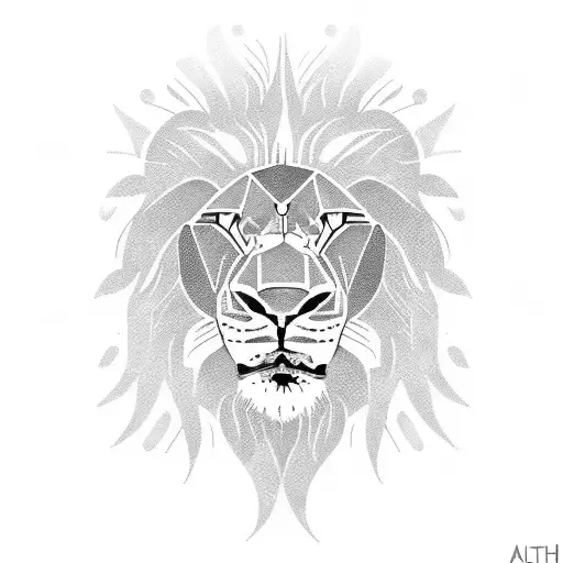 Kilimanjaro with Lion Head in front tattoo design idea
