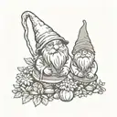 gnomes and flowers wrapped tattoo design idea