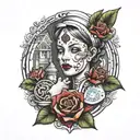 nursing with architecture tattoo design idea