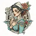 nursing with architecture tattoo design idea
