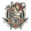 nursing with architecture tattoo design idea