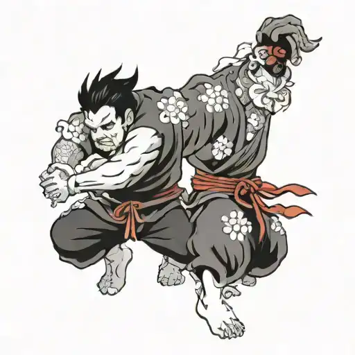 raijin and ryu draghon tattoo design idea