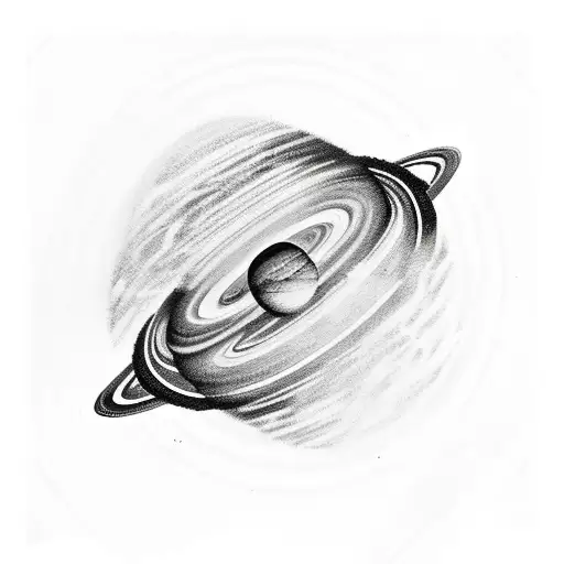 hands of fate weaving around saturn tattoo design idea