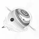 hands of fate weaving around saturn tattoo design idea