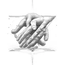 hands of fate weaving around saturn tattoo design idea