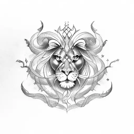 petit tatouage signe astrologique scorpion et lion  tattoo design idea