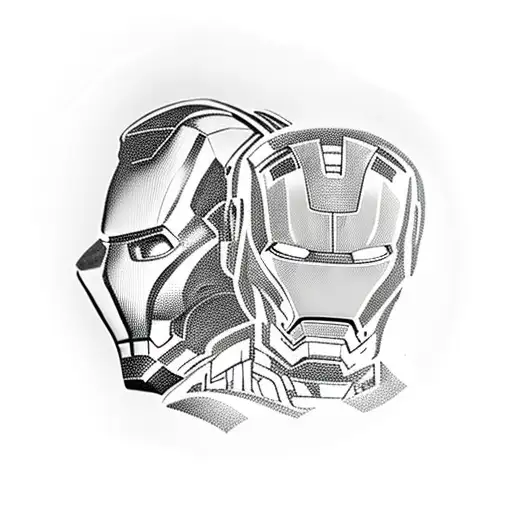 full greek bust sculpture of iron man tattoo design idea
