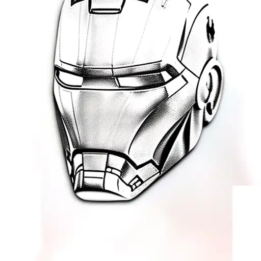 iron man sculpture with graffiti on it tattoo design idea