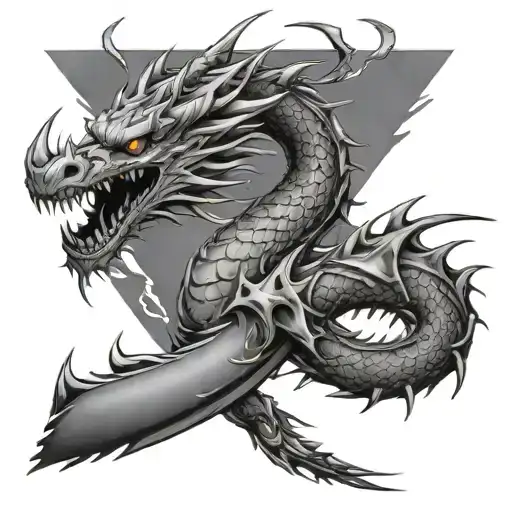 Combine elements of metal music and samurai to create a fierce dragon design with a heavy metal twist tattoo design idea