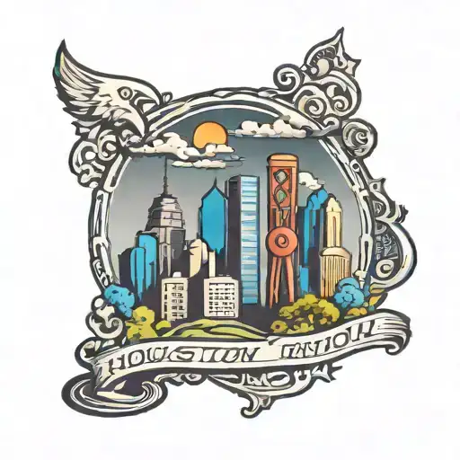 Houston skyline tattoo design idea
