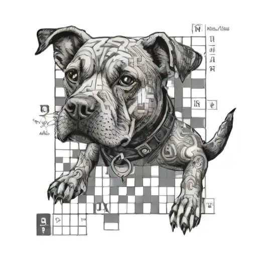 a crossword puzzle with something related with a dog and something related with brothership tattoo design idea