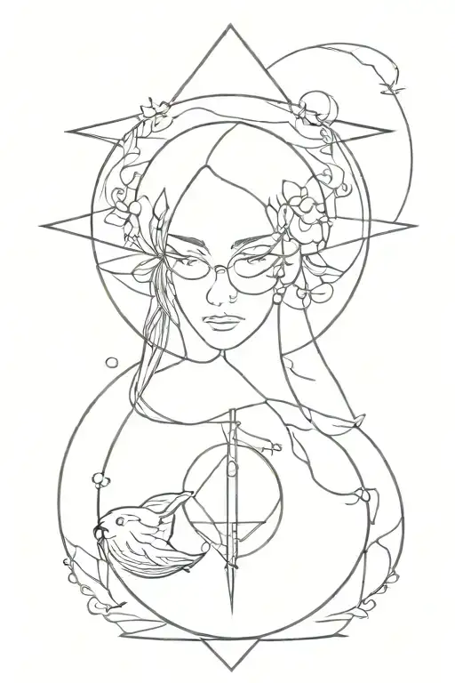 Boho Witchy style tattoo design idea