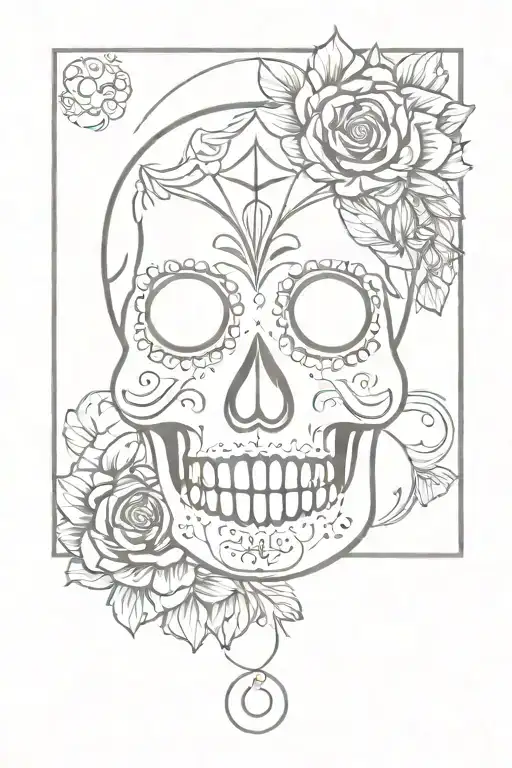 Sugar skull mandala tattoo design idea