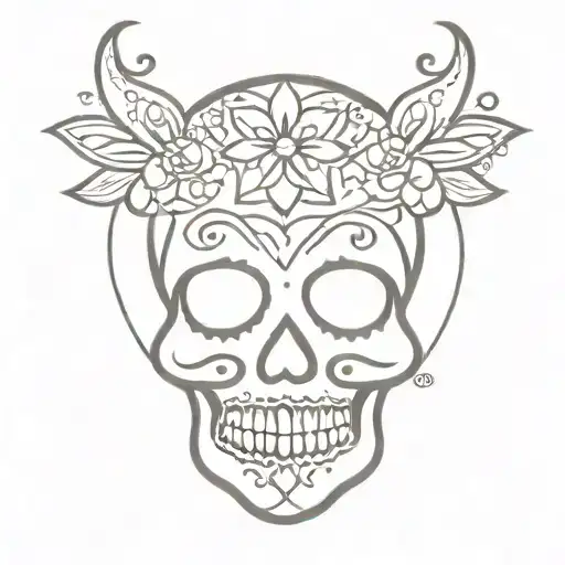 Mexican Sugar Skull with a Mandala and Medusa tattoo design idea
