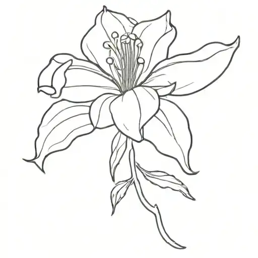 single fuchsia flower fine line west cork tattoo design idea