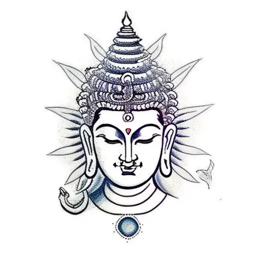 shiva and buddha tattoo design idea