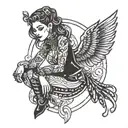 dominatrix with strapon tattoo design idea