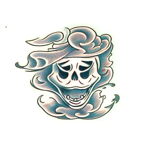 spooky cute ghosts tattoo design idea