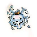 spooky cute ghosts tattoo design idea