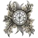 vertical Roman numeral tattoo design idea