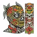 ski mask tattoo design idea