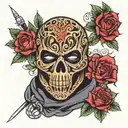 ski mask tattoo design idea