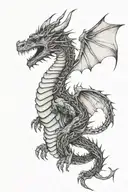 Dragon with rib cage tattoo design idea