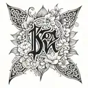 kavita and vijay names incorporated into the design tattoo design idea