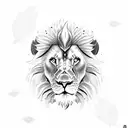lion with a white eagle tattoo design idea