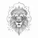lion with a white eagle tattoo design idea