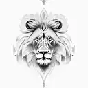 lion with a white eagle tattoo design idea