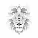 lion with a white eagle tattoo design idea