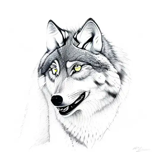  me and my son represented with wolfs tattoo design idea