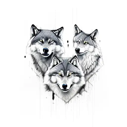  me and my son represented by wolfs tattoo design idea