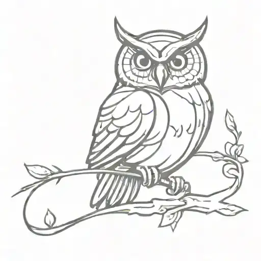 breast cancer ribbon and a owl tattoo design idea