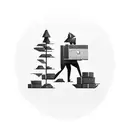 minimalistic low poly it worker outlined tattoo design idea