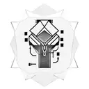 minimalistic low poly it worker outlined tattoo design idea