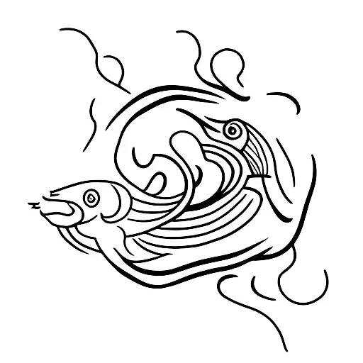 smoking fish tattoo design idea